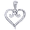 Diamond Heart Pendant Ladies 10K White Gold Round Cut Fashion Charm 0.08 Ct.