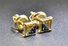 Blue Diamond Studs 10K Yellow Gold 0.06 CT Pave Kite Shaped Mini Earrings