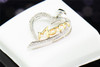 Diamond Heart Pendant Ladies 10K White Gold Round Cut Love Mom Charm 0.13 Tcw.