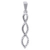 10K White Gold Genuine Black Diamond Braided Infinity Pendant 0.13 CT.