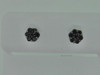 .925 STERLING SILVER 0.25CT DIAMOND FLOWER STUD EARRINGS