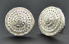 Diamond 3D Earrings .925 Sterling Silver White Finish Pave Circle Studs 0.50 Ct.