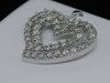 Diamond Heart Pendant Ladies 10K White Gold Round Pave Love Charm 0.78 Tcw.