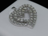 Diamond Heart Pendant Ladies 10K White Gold Round Pave Love Charm 0.78 Tcw.