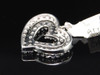 Diamond Heart Pendant Ladies 10K White Gold Round Pave Love Charm 0.78 Tcw.