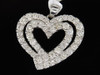 Diamond Heart Pendant Ladies 10K White Gold Round Pave Love Charm 0.78 Tcw.