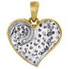 Brown Diamond Heart Pendant 10K Yellow Gold Round Cut Fashion Charm 0.75 Ct.