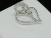 Diamond Heart Pendant Ladies 10K White Gold Designer Round Love Charm 0.10 Tcw.