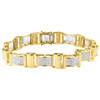 Diamond Statement Link Bracelet 10K Yellow Gold 8.5" Pave Round Cut 1.27 Ct.