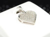 LADIES .925 STERLING SILVER DIAMOND LOVE HEART SHAPE PENDANT CHARM FOR NECKLACE