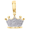 10K Yellow Gold Round Diamond Crown King Pendant 0.95" Mens Royalty Charm 2/7 CT