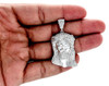 Diamond Micro Mini Jesus Face Piece Pendant .925 Charm 1 Ct with Moon-cut Chain.