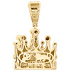 10K Yellow Gold Round & Baguette Diamond Crown King Pendant 1.25" Charm 1.20 CT.