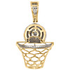 10K Yellow Gold Round Diamond Basketball Pendant Mens Pave Hoop Charm 1/3 CT.