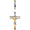 10K Yellow Gold Baguette Diamond Jesus Crucifix Body Pendant 1.65" Charm 4/7 CT.