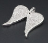 Diamond Angel Wings Pendant .925 Sterling Silver Ladies Round Cut Charm 0.40 Ct