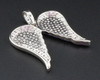 Diamond Angel Wings Pendant .925 Sterling Silver Ladies Round Cut Charm 0.40 Ct