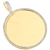 10K Yellow Gold Round Diamond Picture Memory Frame Pendant 2.60" Charm 0.90 CT.