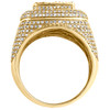 10K Yellow Gold Round & Baguette Diamond Statement Ring 20mm Statement Band 2 CT