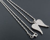 Diamond Angel Wings Pendant .925 Sterling Silver Ladies Charm 0.40 Ct. w/ Chain.