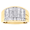 10K Yellow Gold Round & Baguette Diamond Wedding Band 12mm Anniversary Ring 1 CT