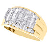 10K Yellow Gold Round & Baguette Diamond Wedding Band 12mm Anniversary Ring 1 CT