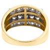 10K Yellow Gold Round & Baguette Diamond Wedding Band 12mm Anniversary Ring 1 CT