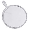 10K White Gold Round Diamond Picture Memory Frame Pendant 2.60" Charm 0.90 CT.