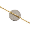 14K Yellow Gold 2.50mm Hollow Diamond Cut Rope Chain Link Necklace 16 - 30 Inch