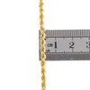 14k gult guld 3 mm ihåligt diamantslipat rep kedjelänk halsband 16 - 30 tum
