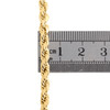 collar de eslabones de cadena de cuerda con corte de diamante hueco de 5 mm de oro amarillo de 14 k de 22 a 30 pulgadas