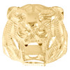 10K Yellow Gold Diamond Cut Textured Tiger Face Statement Pinky Ring 19mm Band