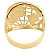 10-karätiger Gelbgold-Diamantschliff-Struktur-Weltkarten-Statement-Ring für den kleinen Finger, 23-mm-Band