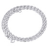 10K White Gold 2mm Rice Typhoon Moon Cut Italian Bead Chain Necklace 16-24 Inch