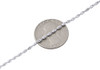 10K White Gold 2mm Rice Typhoon Moon Cut Italian Bead Chain Necklace 16-24 Inch