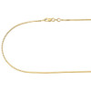 collana a catena massiccia in oro giallo 10k da 1 mm, lunghezza 16", 18", 20", 22" e 24"