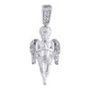 Mini Angel Cherub Real Diamond Pendant .925 Sterling Silver Charm 0.10 Ct.