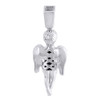 Mini Angel Cherub Real Diamond Pendant .925 Sterling Silver Charm 0.10 Ct.