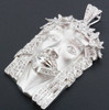 Diamond Jesus Face Piece Pendant Mens .925 Sterling Silver 2 Inch Charm 0.80 Ct