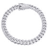 Sterling Silver Diamond Miami Cuban Link 8.75mm Bracelet 8" Box Clasp 1.75 CT