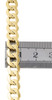 Pulsera de 8 mm con eslabones cubanos huecos de oro amarillo real de 10 quilates para hombre, 8 "y 9"
