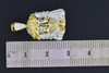 Yellow Diamond Mini Jesus Piece Face Pendant .925 Sterling Silver Charm w/ Chain.