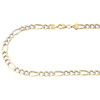collar de cadena de eslabones Figaro con talla de diamante de oro amarillo de 1/10 de 10 quilates, 6 mm, 18-30 pulgadas