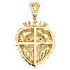 10K Yellow Gold Real Diamond Lion Head Statement Pendant 1.30" Pave Charm 1/3 CT