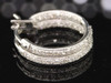 LADIES 14K WHITE GOLD DIAMOND HOOPS HUGGIES EARRINGS