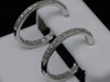 LADIES 14K WHITE GOLD DIAMOND HOOPS HUGGIES EARRINGS