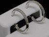 LADIES 14K WHITE GOLD DIAMOND HOOPS HUGGIES EARRINGS