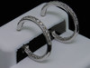 LADIES 14K WHITE GOLD DIAMOND HOOPS HUGGIES EARRINGS