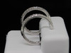 LADIES 14K WHITE GOLD DIAMOND HOOPS HUGGIES EARRINGS