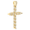 10K Yellow Gold Round Diamond Cross Pendant 2.25" Statement Pave Charm 2.43 CT.